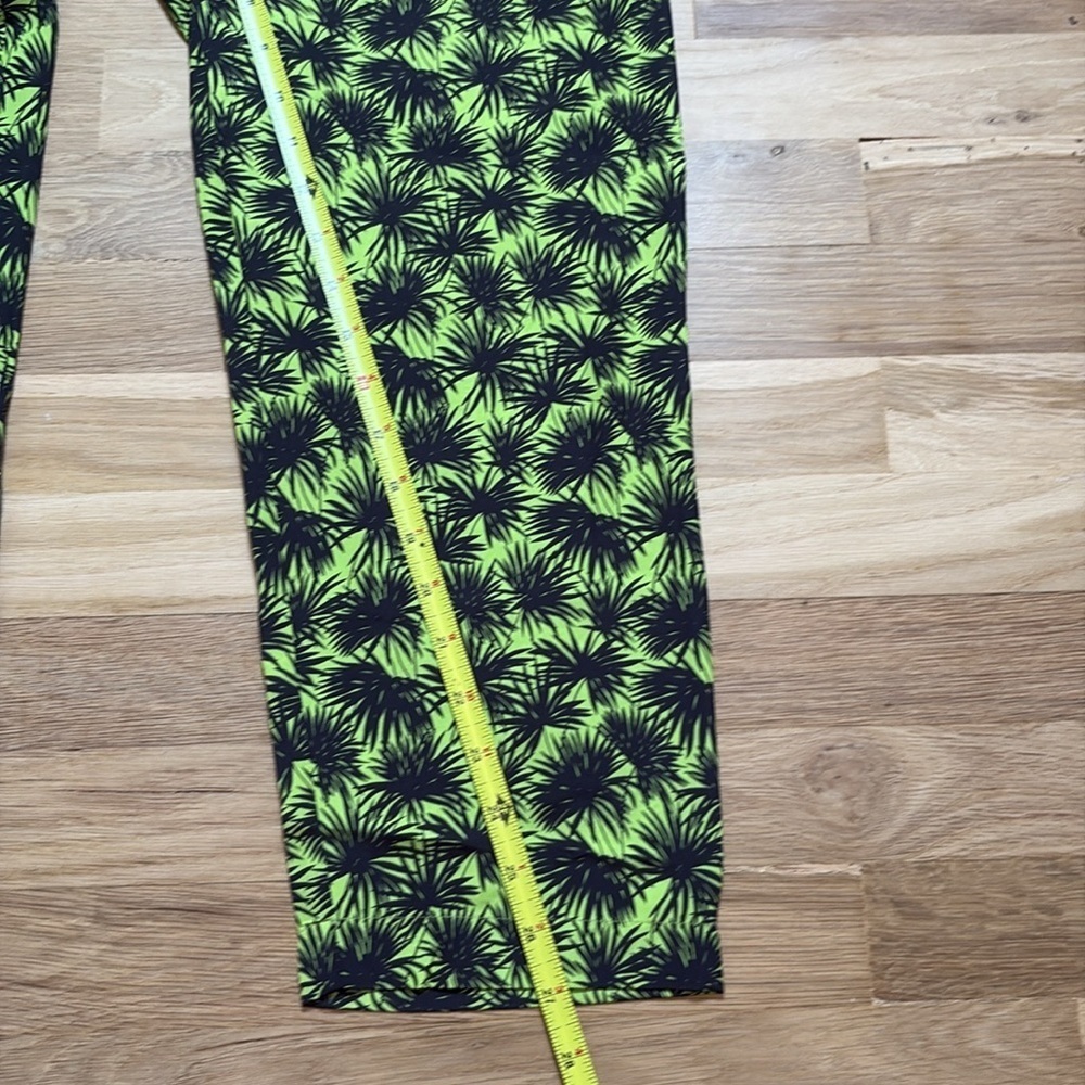 NWT Sandrine Neon Rose Green and Black Patterned Joggers Women’s M - Picture 8 of 15